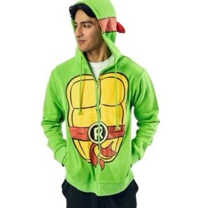 Nickelodean Teenage Mutant Ninja Turtles Raphael Lime Green Cosplay Hoodie XL